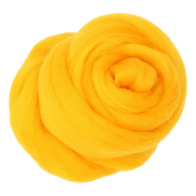 Produktbild von Filzwolle 20g feiner Kammzug Schafwolle (Merino) 21mic Goldgelb-20g