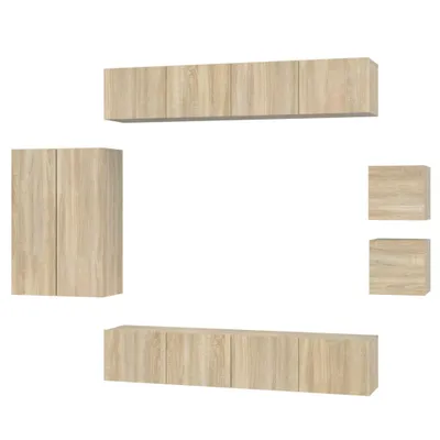 Produktbild von vidaXL 8-tlg. TV-Schrank-Set Sonoma-Eiche Holzwerkstoff