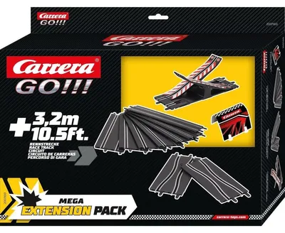 Produktbild von Carrera GO!!! Autorennbahn Zubehör Mega Extension Pack | zusätzliche Schienenelemente für 3,2 m Streckenverlängerung | mit Wippe und Engstellen