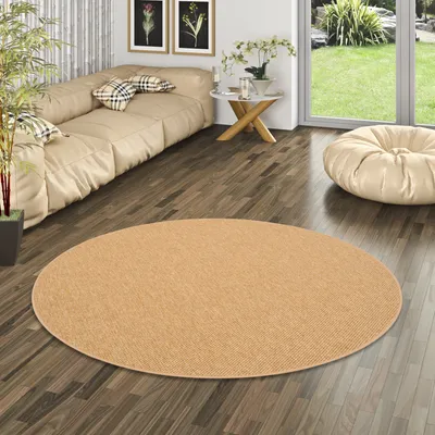 Produktbild von Teppich Flachgewebe Nuss Rund, Größe:400 cm Rund