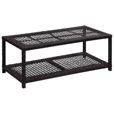 Obrázek produktu pro Lavice s botníkem černá 80 x 40 x 30 cm polyratan