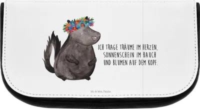 Produktbild von Mr. & Mrs. Panda kosmetiktäschchen Stinktier Mädchen - Weiß - Geschenk, Stinker, Wildtier, Kulturtasche, Schminktasche, Raubtier, Organizer, toilettenbeutel, Namaste