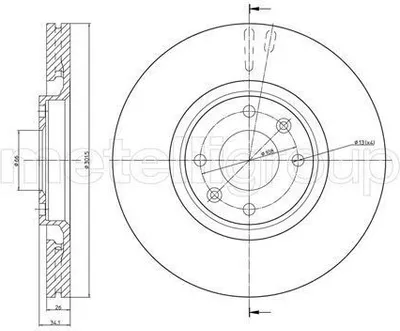 Produktbild von 2x METELLI Bremsscheibe 23-0751C passend für PEUGEOT 207 (WA_ WC_) 307 (3A/C)