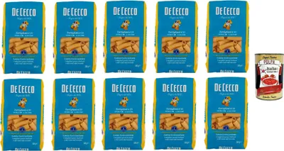 Produktbild von De Cecco Tortiglioni N°23, 100% Italienisch Pasta Nudeln 10x 500g + Italian Gourmet Polpa 400g