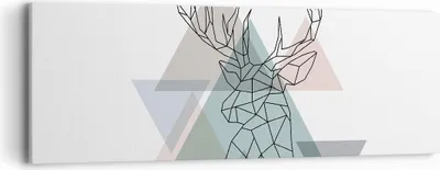 Produktbild von Bild auf Leinwand - Leinwandbild - Hirsch Abstraktion - 90x30cm - Wand Bild - Wanddeko - Wandbilder - Leinwanddruck - Bilder - Kunstdruck - Wanddekoration - Leinwand bilder - Wandkunst - AB90x30-3909