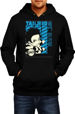 Immagine prodotto di Felpa con cappuccio da uomo Demon Anime Slayer Kimetsu No Yaiba Tanjiro Kamado 19, Man M , Noir