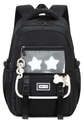 Produktbild von Schulrucksack Mädchen Teenager Wasserdicht Schwarz Große Kapazität 32x20x45cm