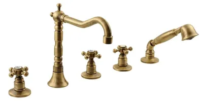 Produktbild von ANTEA 5-Loch - Wannenarmatur mit Retro-Einlauf, bronze