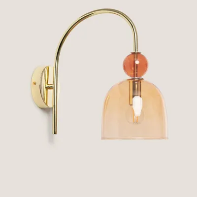 Produktbild von Wandleuchte Metall und Glas Baudelaire Bernstein