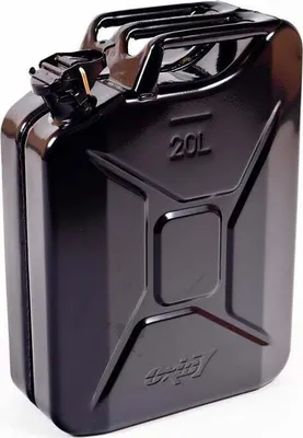 Produktbild von Oxid7® Benzinkanister Kraftstoffkanister Metall 20 L Schwarz mit UN-Zulassung inkl. Ausgießer Bauart  für Benzin Diesel Kraftstoff Kanister