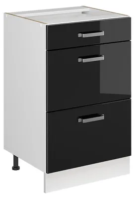 Immagine prodotto di Mobiletto base per cucina Vicco R-Line Nero lucido/Bianco 50 cm senza piano di lavoro, Model 69754
