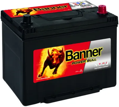 A car battery with branding.
