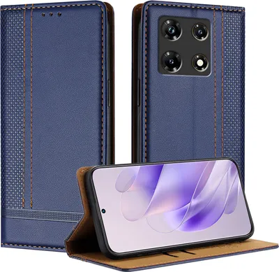 Obrázek produktu pro Pouzdro na mobilní telefon pro Infinix Note 30 Pro kožené flipové ochranné pouzdro s funkcí stojánku modré