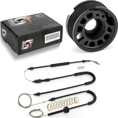 Produktbild von Fensterheber Reparatursatz Set Seilzug Rolle vorne rechts für VW EOS CC CABRIO