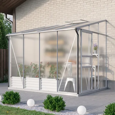 Produktbild von Vitavia Anlehn-Gewächshaus "Osiris 5200" aluminium eloxiert 5,2 m² 4 mm HKP