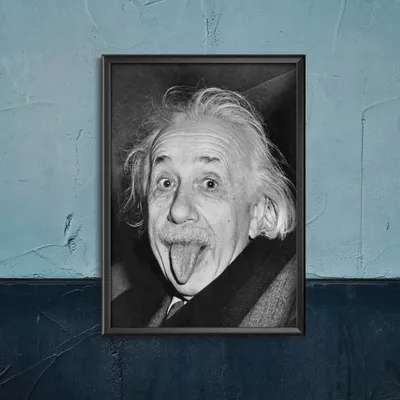 Produktbild von Poster - Canvas - Leinwand - 21 cm x 29,7 cm - Fotoposter - Leinwandkunst - Albert Einstein Zunge Heraus