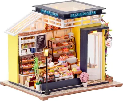 Produktbild von Habarri | Miniaturhaus - DIY-Puppenhaus - Holzhaus mit Möbeln und LED-Beleuchtung - Geschenk für Kinder -