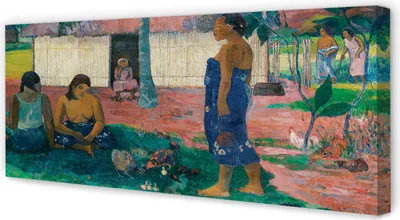Produktbild von Leinwandbild 125x50 Wandkunst African Art Village