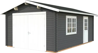 Produktbild von Einzelgarage Palmako Roger 19 m² mit Holztor 426 x 598 cm dunkelgrau-weiß