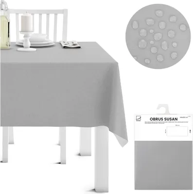 Produktbild von Domarex Fleckenresistente Tischdecke – 140x300 cm Elegante, langlebige und Pflegeleichte Tischdekoration - aus hochwertigem Material – Grau