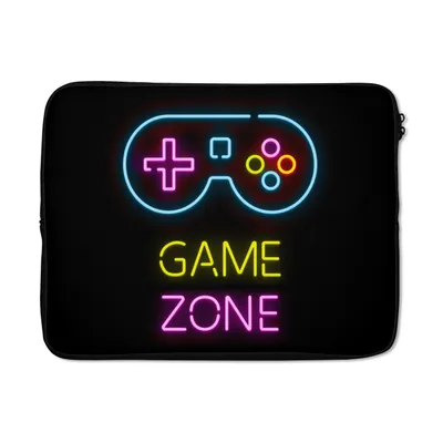 Produktbild von MuchoWow® Laptop Hülle 15 Zoll Controller - Spiel - Neon - Schwarz - Zitate - Spielzone Laptoptasche - Laptoptasche - Sleeve - Rundum-Schutz