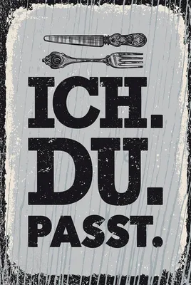 Produktbild von vianmo Holzschild 18x12 cm Ich Du passt Gabel Messer