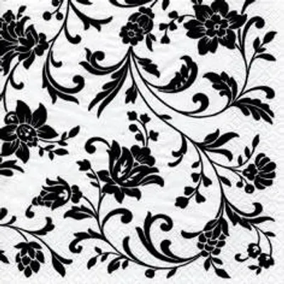 Produktbild von Servietten 24x24 cm - Arabesque White white-black