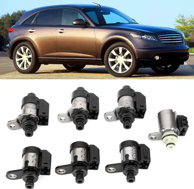 Image de 7 pièces/jeu Électrovanne de transmission Compatible avec INFINITI CX35 2007-On 5 SP R/AWD 3,5 L RE5R05A