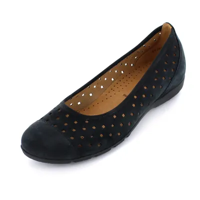 Produktbild von Gabor Damen Ballerina - Nubukleder in blau - 84-169-16 Blau 61/2