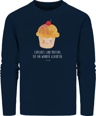 Produktbild von Mr. & Mrs. Panda Baumwoll Sweatshirt Cupcake Größe L - French Navy - Geschenk, Küche Deko, Sweater, Pullover, Spruch, Bio, Muffin, Lustige Sprüche, Motivation, Wunder