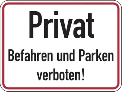 Produktbild von Dreifke® Hinweisschild, Privat Befahren und Parken verboten, 3 - 400x300x2 mm...