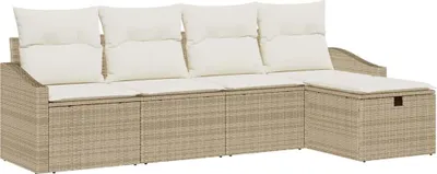 Productafbeelding van vidaXL Bankset, 5-delig, beige, polyrotan