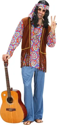 Image de Costume d'homme psychédélique d'enfant-fleur - multicolore