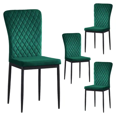 Image de Chaises de salle à manger - Chaises - Chaises de salle à manger - Chaises en métal noir - Similicuir - Assise confortable