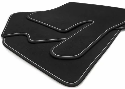 Image de Tapis de sol pour Tesla Model Y & Juniper (avec garniture argentée), tapis de sol en velours de qualité supérieure, qualité d'origine, couleur noire, ensemble complet pour l'intérieur