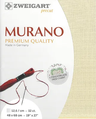 Produktbild von Zählstoff MURANO Zweigart Precut 32 ct. 3984 Farbe 770 platinbeige, Handarbeitsstoff für Stickerei 48x68 cm