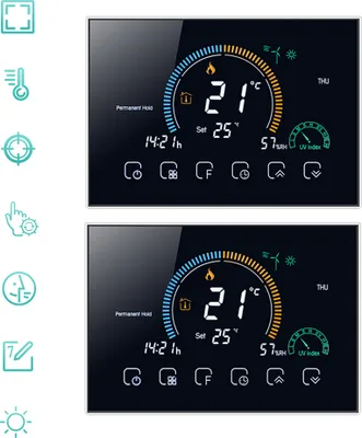 Produktbild von 2X Intelligent Raumthermostat Thermostat fußbodenheizung Warmwasserbereitung 5+1+1 sechs Perioden programmierbarer Thermostat Wandthermostat Digital LCD mit Sperrfunktion 95-240 V
