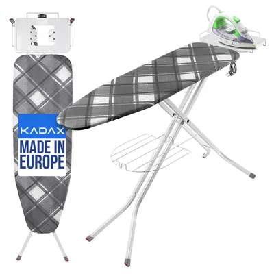 Produktbild von KADAX Klappbares Bügelbrett, 120x38cm Dampfbügelbrett mit Metallnetz