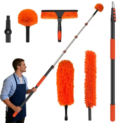 Teleskop-Staubwedel 1–3,6 m, verstellbar, waschbar, für Decken & Fenster