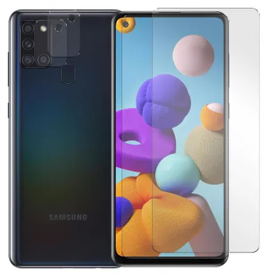 A product shot showing a smartphone and screen protectors.