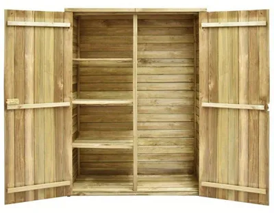 Image de Abri de jardin 123x50x171 cm - Bois de pin traité autoclave pour le rangement de jardin