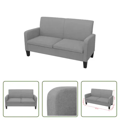 Image de The Living Store Canapé 2 places 135 x 65 x76 cm gris clair