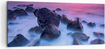 Produktbild von Bild auf Leinwand - Leinwandbild - Strand ufer wolken dämmerung - 100x40cm - Wand Bild - Wanddeko - Leinwanddruck - Bilder - Kunstdruck - Wanddekoration - Leinwand bilder - Wandkunst - AB100x40-2409