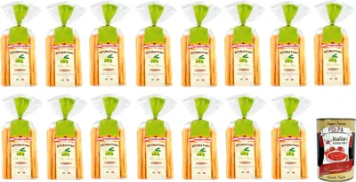 Produktbild von Panealba Stiratini Olio di Oliva Salziger Snack mit Olivenöl 15x150g Packung+ Italian Gourmet polpa 400g