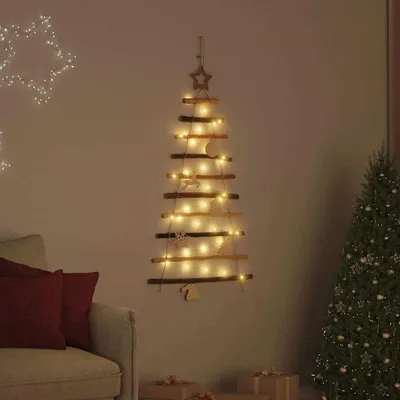 Obrázok produktu pre Maison Exclusive – Vianočný stromček s 30 LED diódami, prírodný, 90 cm, masívne jaseňové drevo