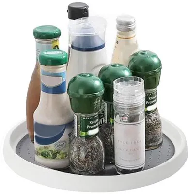 Produktbild von Unyqoos Rundes Drehteller für Kräuter und Gewürze mit Antirutsch und 360° Drehung, 25 cm