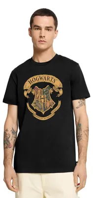 Produktbild von Spreadshirt Harry Potter Hogwarts Wappen Männer Premium T-Shirt, M, Schwarz