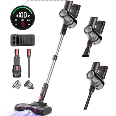 Produktbild von 65000PA/500W Akku Staubsauger Kabellos, 6-in-1 Bürstenloser Staubsauger, Touch Display, Anti-Tangle-Staubsauger, Starke Saugleistung Staubsauger