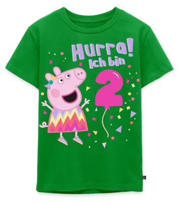 Produktbild von Spreadshirt Peppa Wutz Hurra Ich Bin 2 Jahre Kinder Premium T-Shirt, 110/116 (4 Jahre), Grün