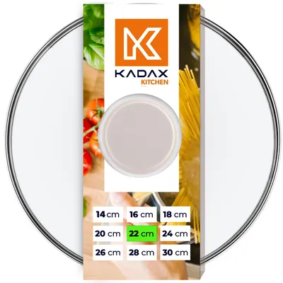 Produktbild von KADAX Glasdeckel mit Silikongriff "Tolfa", hitzebeständiger Kochtopfdeckel, 22 cm